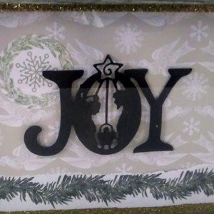 Joy Nativity Christmas Framed Wall  Papercraft